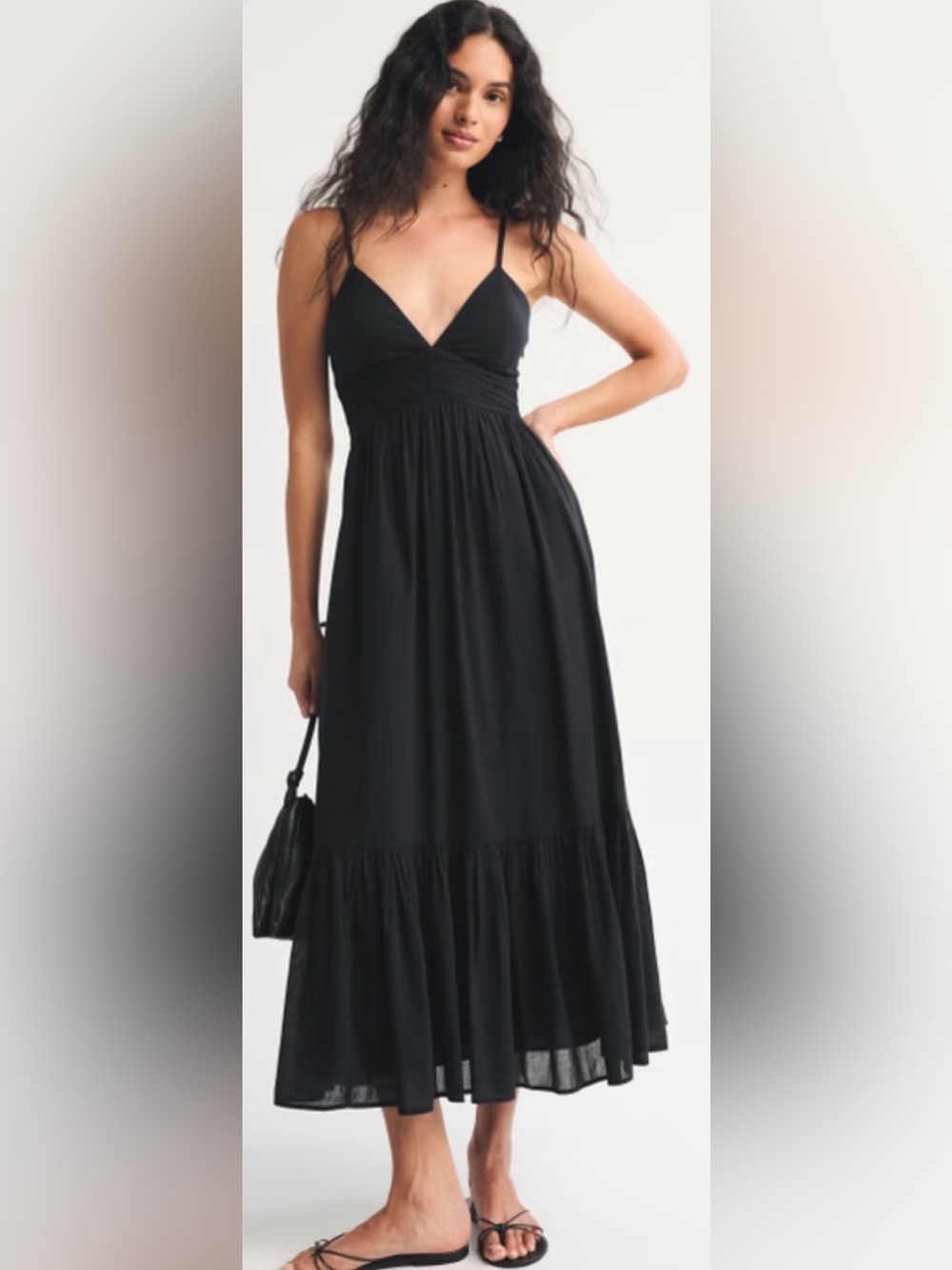 Bra-Free Tie-Back Flowy V-Neck Maxi Dress